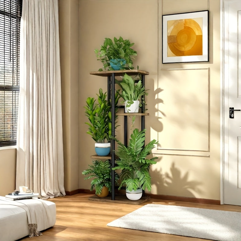 Indoor Plant Shelf for Multiple Plants, Decorative Plant Display Stand for Living Room Corners, Balcony Arrangements and Home Garden Pot Organization