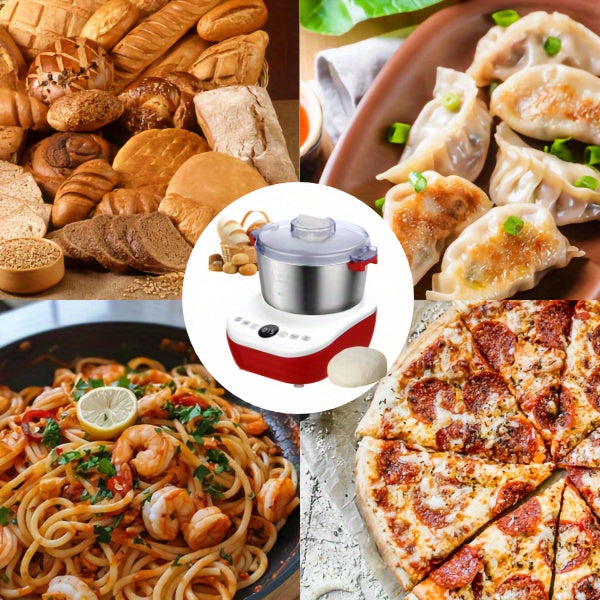1.85gal(7.3QT)Electric Dough Mixer with Ferment Function, Bread Maker Machine, Dough Maker Machine with 304 Stainless Steel Bowl, Microcomputer Timing, Household Flour Kneading Machine for Pizza Bread, Christmas Gift
