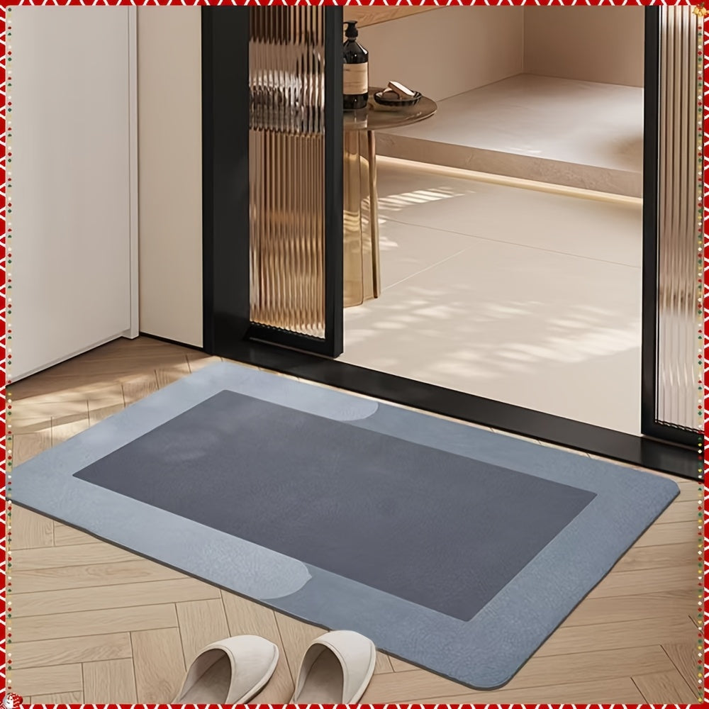 Diatomite Bathroom Floor Mat, Soft Water-Absorbing Bath Mat in Pink or Green with Big Size Options for Shower-Side, Laundry Room and Kitchen Use