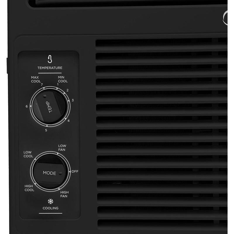 Window Air Conditioner by Midea, 5000 BTU 115V Mechanical Cooling Unit in Black with Two Cooling Settings and Two Fan Speeds for Rooms up to 150 Sq Ft