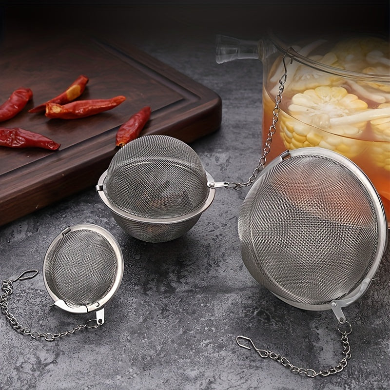 Stainless Steel Spice Filter Ball with S Size Label, One-Pack Seasoning Infuser Reference for Soup, Stew, Hot Pot and Instruction-Approved Marinade Preparation