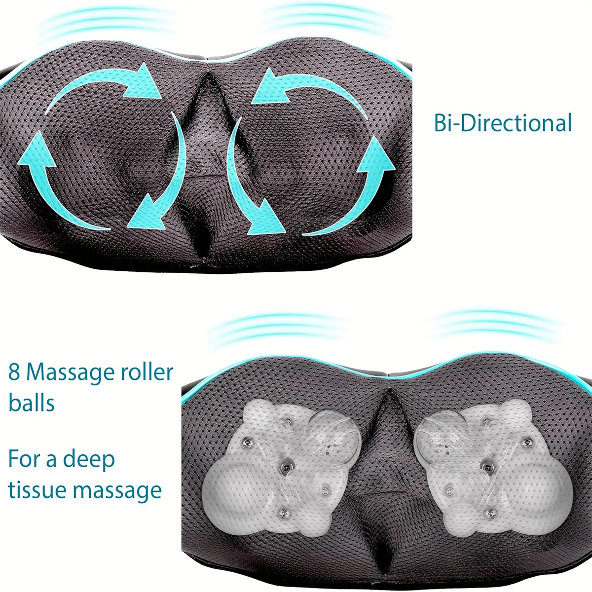 Black Shiatsu Neck and Shoulder Massager with Heat and Deep Kneading Massage for Neck, Back and Waist, Personal Relaxation Gift for Adults