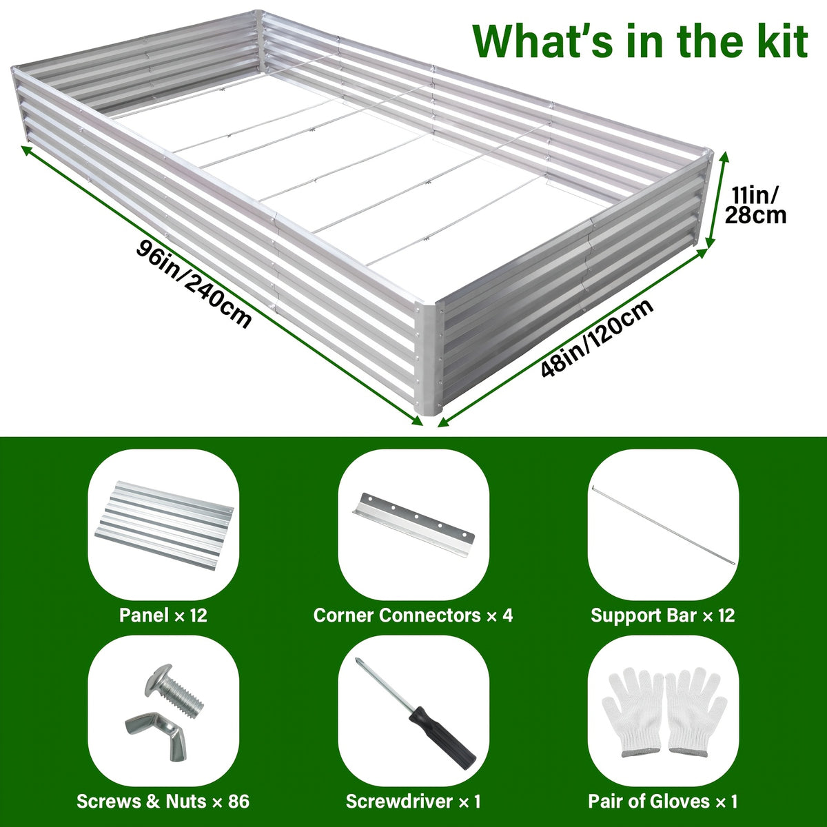 Galvanized Vegetable Garden Bed Set with Oval Metal Planter Design, Outdoor Raised Planting Boxes in Single and Multipack Options for Backyard Gardening