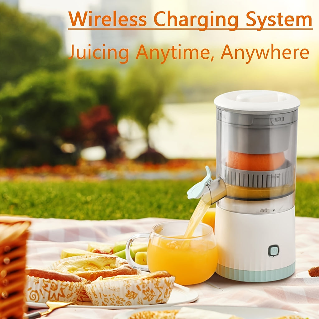 USB Rechargeable Electric Citrus Juicer, Portable Automatic Juicer for Oranges, Lemons, Grapefruits and Kiwi, Cordless Kitchen Gadget with 2 Cleaning Brushes for Fresh Juice at Home, Office and Travel