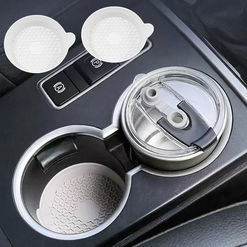 Silicone Car Cup Holder Coasters in Two- or Four-Piece Options, Anti-Slip Cup Mats with Multiple Colors and Selected Glow-in-the-Dark Accessory Bundles