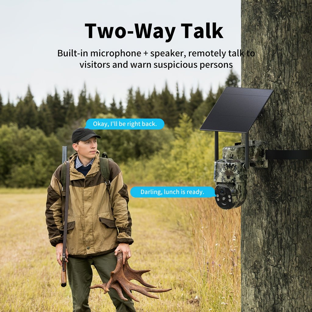 Cellular Game Camera with 4G LTE, Solar Charging, Phone App Live View and Night Vision, Motion Detection and Two-Way Audio in Camouflage 1-Pack or 3-Pack