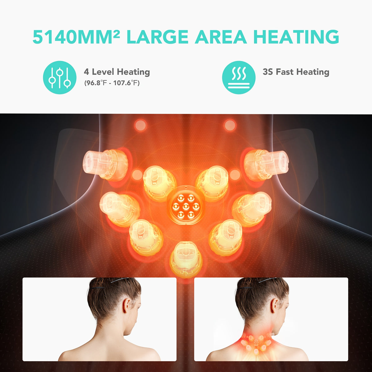 Portable Neck Massager with Heat by SKG, Cordless Wearable USB-Rechargeable Personal Care Device in Basic White or G7 PRO-E Options for Home and Office Breaks