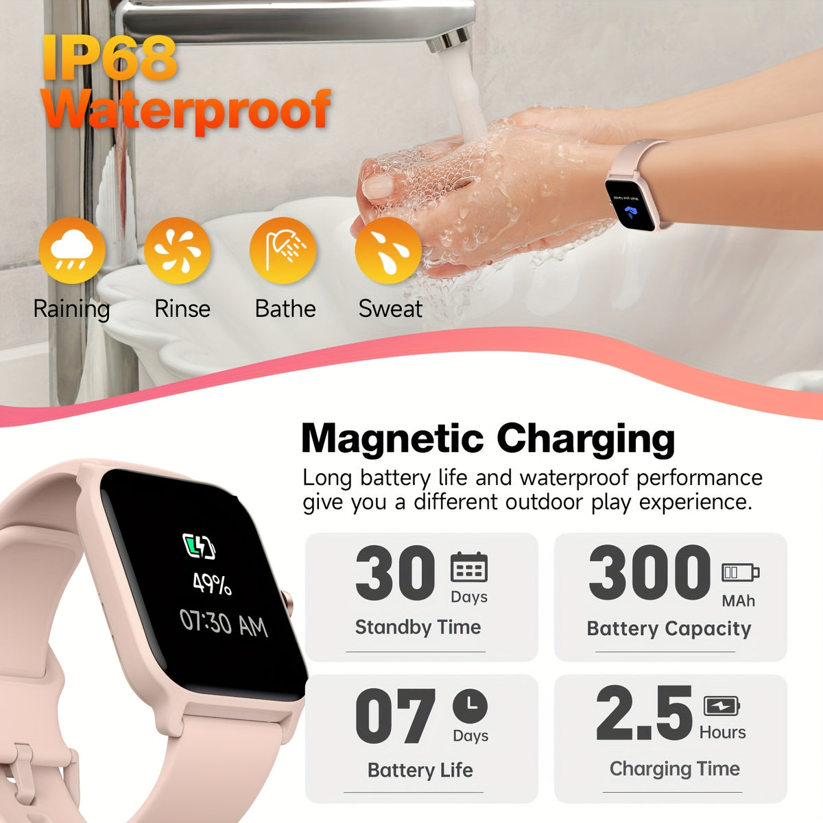 Alexa Smart Watch for Women & Men, 1.8-inch HD Touchscreen Smartwatch with Wireless Calling, 100+ Sports Modes, Fitness & Sleep Tracker, for iPhone Android, Mother's Day Gift