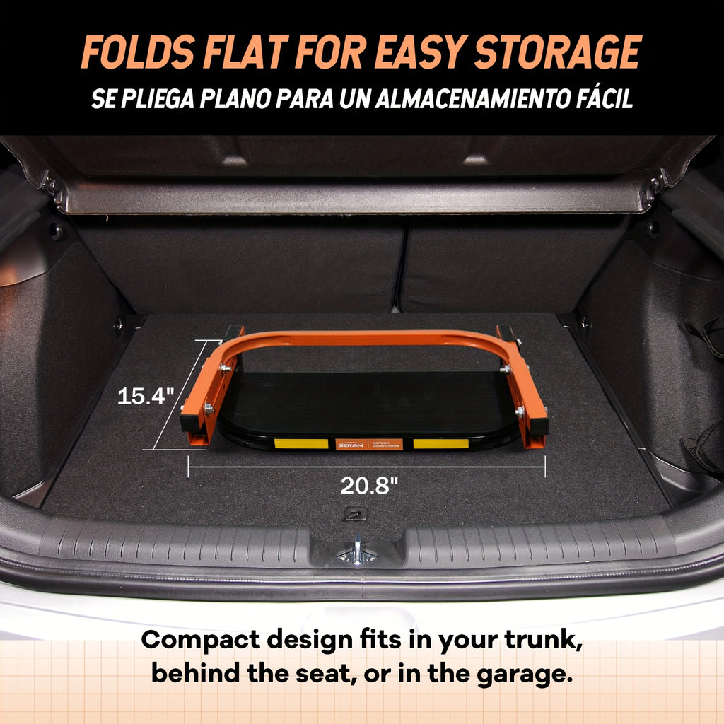 Foldable Tire Step for Compatible Truck and SUV Roof Rack Access, Adjustable Standing Platform with 300 lb, 650 lb or Upgraded Quick-Clip Option Labels