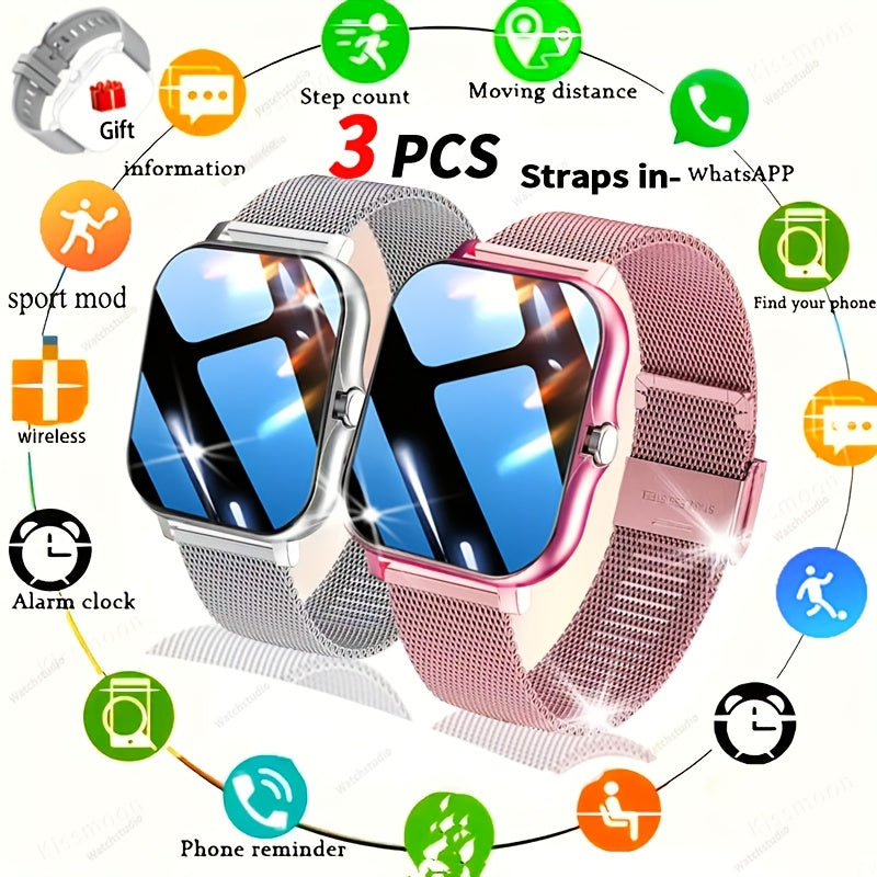 TFT Touchscreen Smartwatch with 1.83-Inch Display, Wireless Call Answering and Dialing, Message Reminders, USB Charging and Four Color Choices