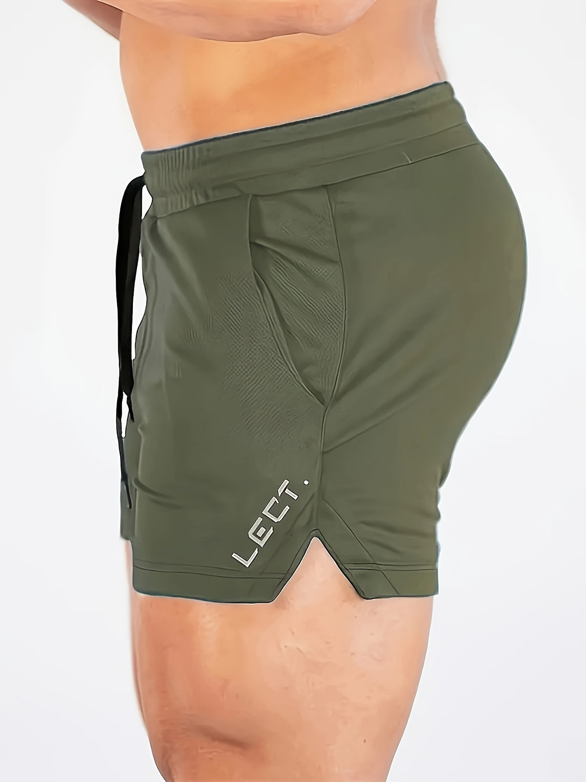 Men's Three-Quarter Fitness Shorts with Slim Stretch Styling, Lightweight Workout Pants for Running and Gym Routines in Black, Grey or Olive Green, S–XL