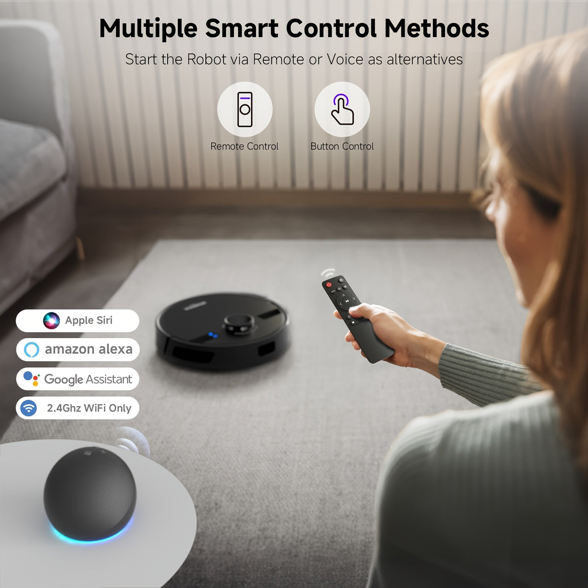 Robot Vacuum Cleaner in Black Max Option with Listed Smart Map Navigation, App and Alexa Voice Control, 2.99-Inch Slim Design and Automatic Recharging