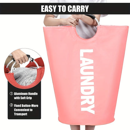 Half-Ring Handle Laundry Basket, Foldable Fabric Clothes Hamper in 16.64, 21.66 or 25.1 gal Options for Bedroom and Laundry Room Organization