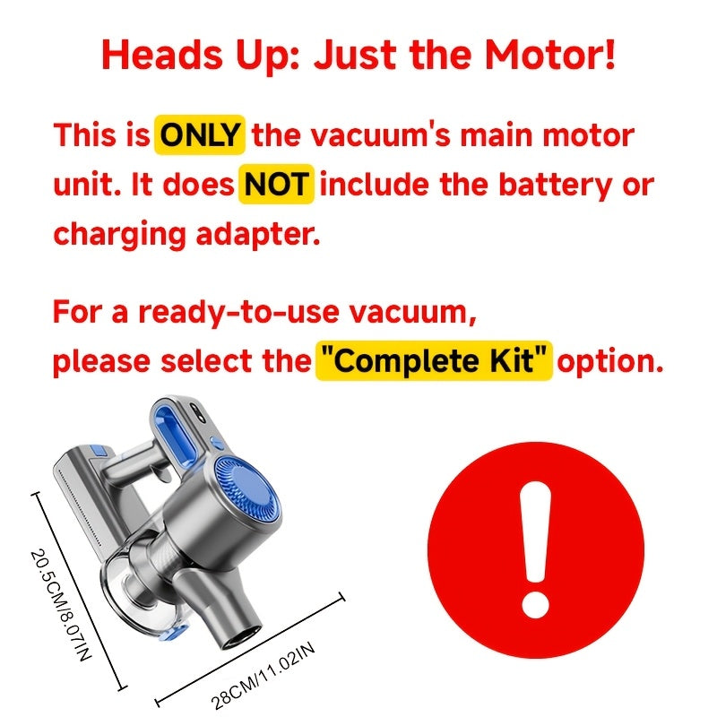 LED-Lit Convertible Stick Vacuum with Listed 55kPa Suction, Handheld Cleaning Format and Nine Color Labels for Compatible Floors, Carpets and Pet Hair Cleanup
