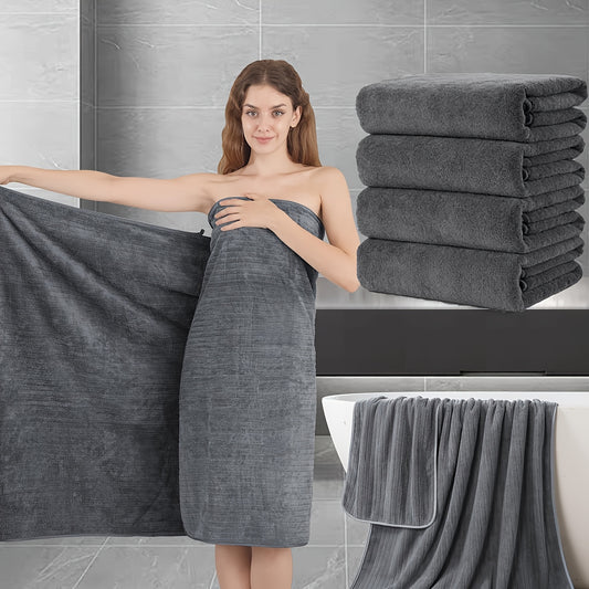 31 x 62 Inch Bath Towels Set of 4, Listed 285 GSM Lightweight Plush Bathroom Towels with Quick-Dry Design and Five Color Choices for Everyday Shower Routines