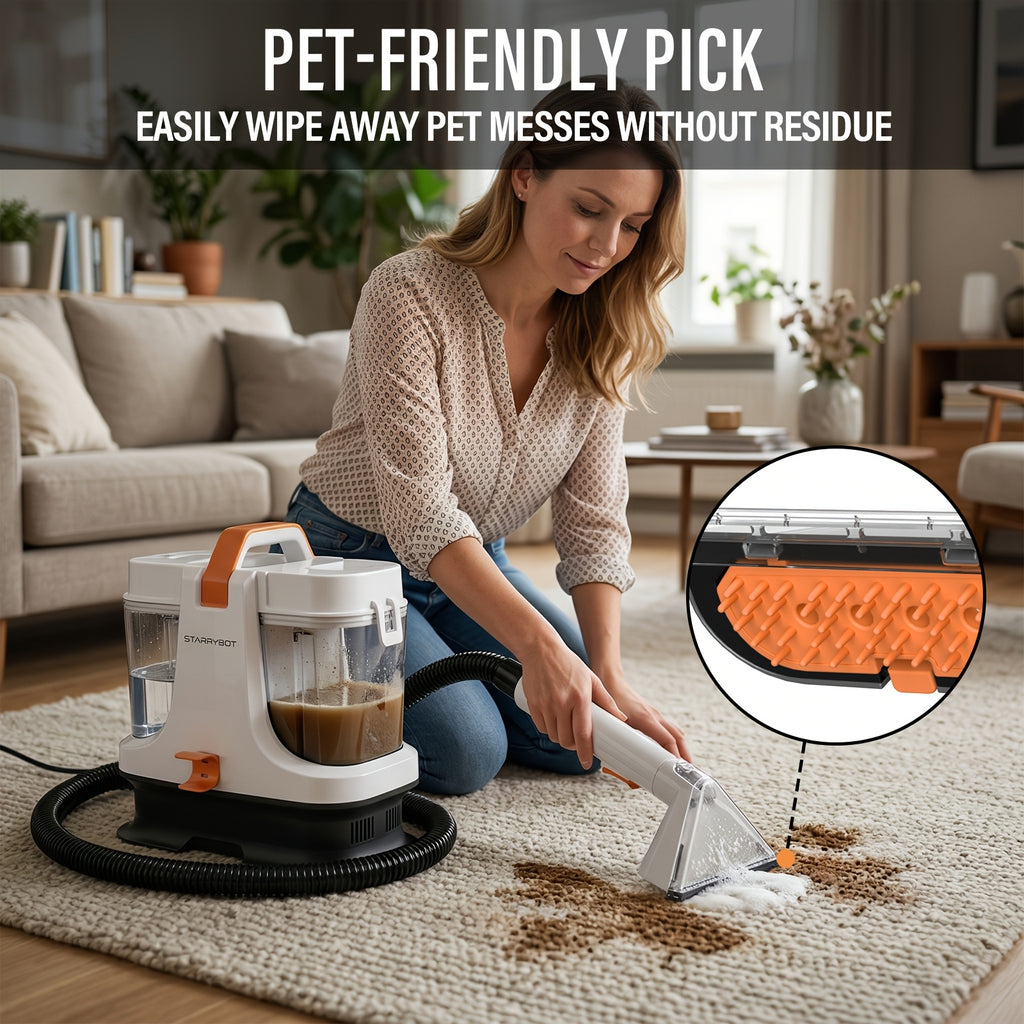 Portable Carpet and Upholstery Cleaner C-AC2501-1 with Listed 500W Power and 30kPa Suction for Compatible Couch Fabrics, Rugs, Stairs and Car Interior Spot Cleaning