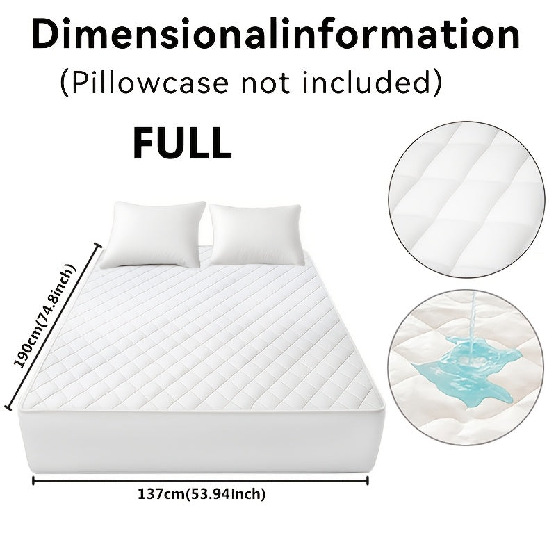 Fitted Mattress Protector with Listed 9–15 Inch Pocket Range, Single Solid-Color Bed Cover in Twin, Full, Queen and King Sizes with Nine Color Labels