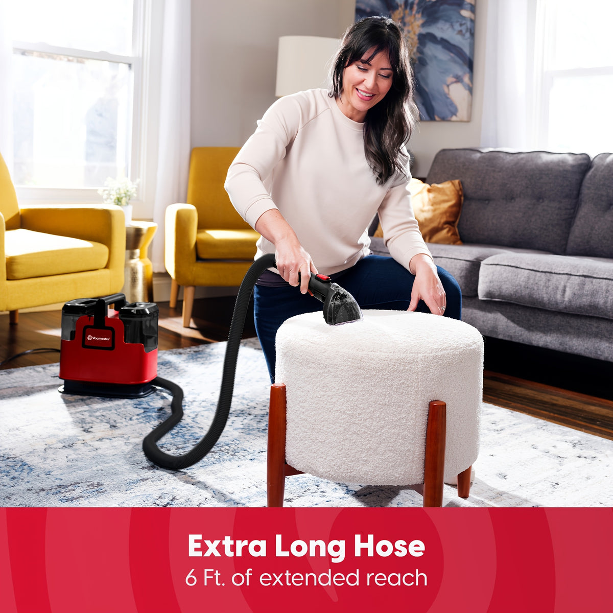 Portable Carpet Cleaner SCB301 1101 with White Version Option, Listed 17kPa Suction and Upholstery Tool Wording for Compatible Area Rugs and Couch Fabrics