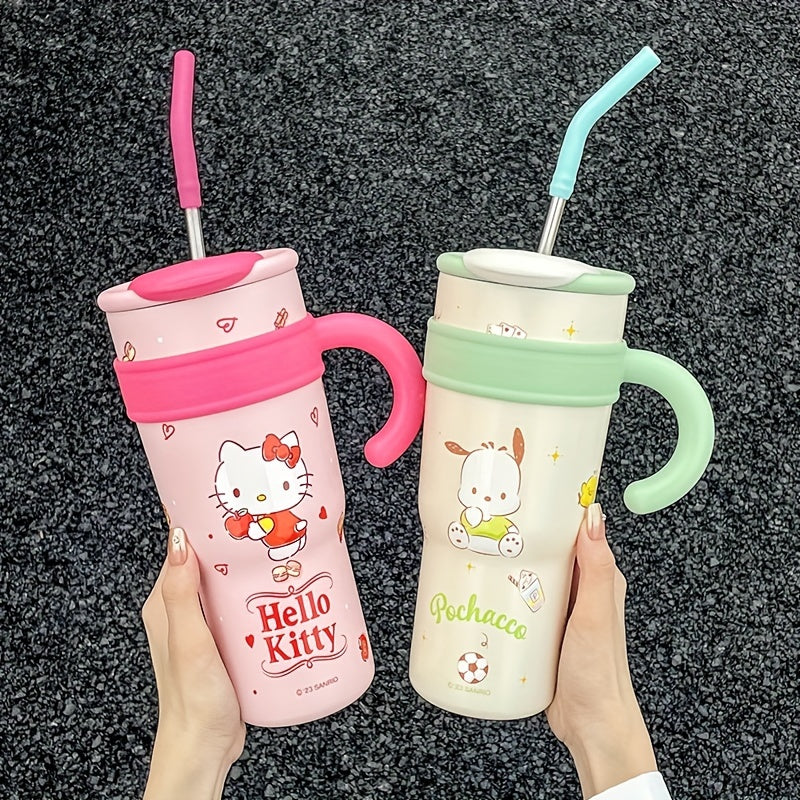 Hello Kitty Insulated Tumbler, Double-Wall 304 Stainless Steel Drinkware with 700ml and 1200ml Options and Named Character Styles for Hot and Cold Beverages