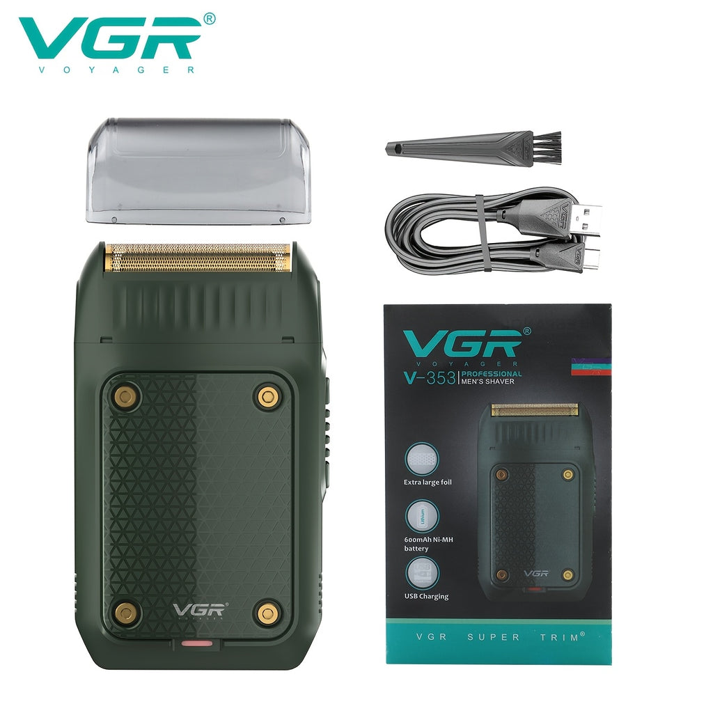 Beard Trimmer and Hair Clipper Kit for Men, USB Rechargeable Electric Shaver with Hair Combs, Lightweight Portable Grooming Kit with Travel-Ready Design, Black and Green