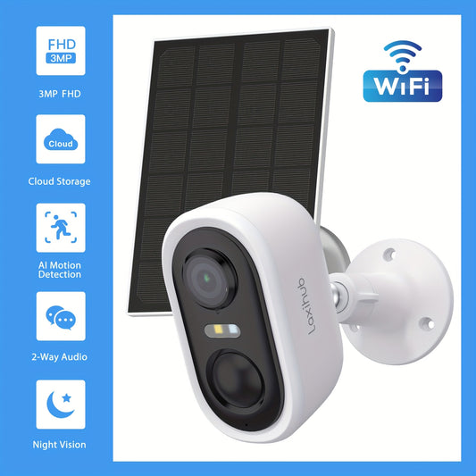 Battery Outdoor Security Camera with 3MP 1296P Video, 2.4GHz WiFi, Color Night Vision and Two-Way Audio, W2 Kit and Optional Solar Configurations
