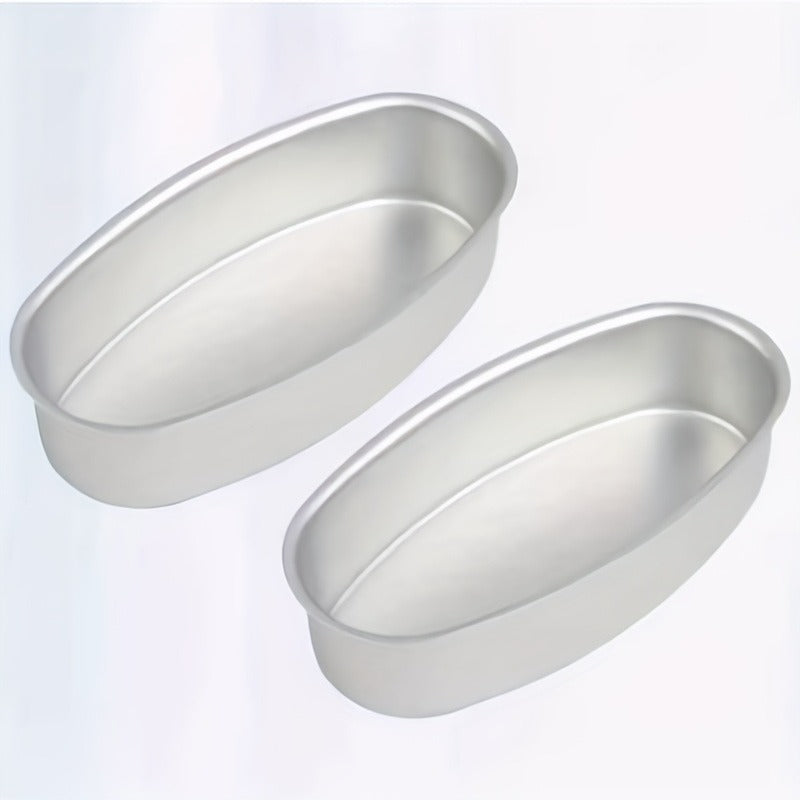 Oval Cheesecake Pan Set with Two Non-Stick Aluminum Molds for Light Cheesecake, Bread and Cake Baking, Versatile Bakeware for Home Kitchens