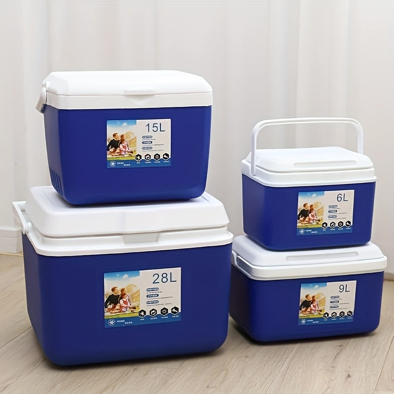 Camping Insulated Cooler Bucket with Ice Plate and Five Cooling Pack or Bag Options, 1.59 to 7.4gal Capacity Choices in Orange, Blue or Red for Outdoor Trips