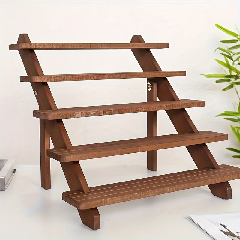 Wooden Display Stand with Vintage Styling, Three, Four or Five Tier Options for Jewelry, Packaged Desserts and Decorative Home or Retail Arrangements
