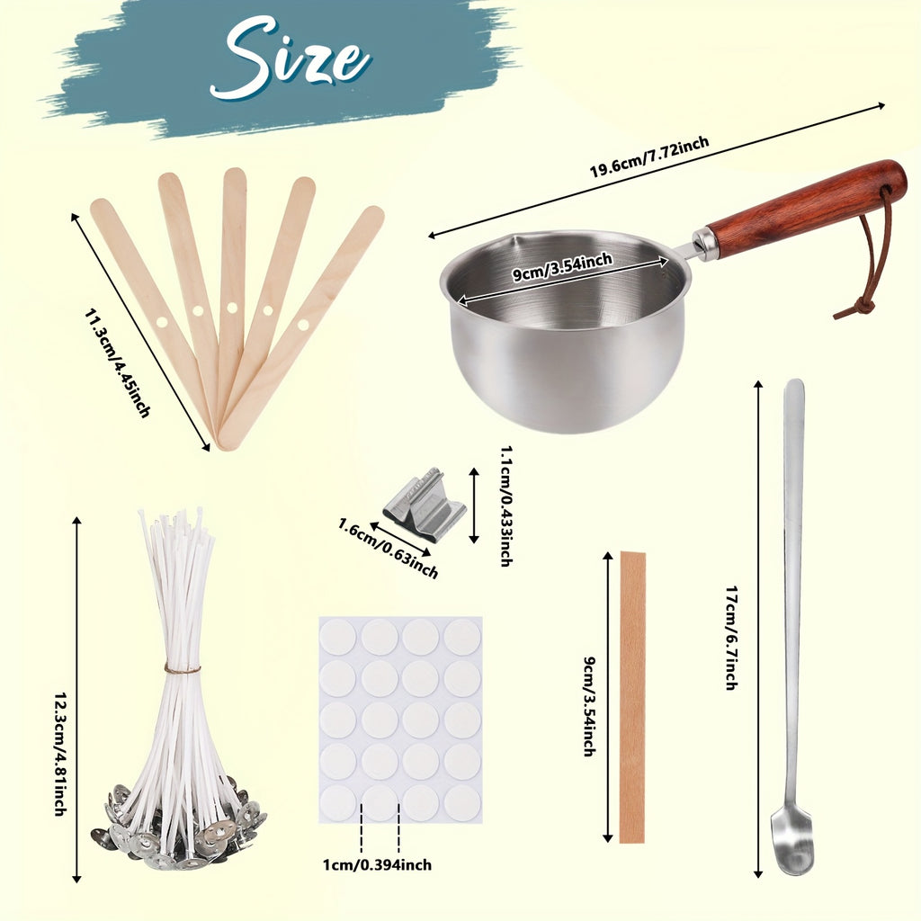 Soy Candle Craft Kit by BlingFun, DIY Candle Making Supplies with Listed Wicks, Colorants, Fragrance Oils and Thermometer for Home Decor and Handmade Gifts
