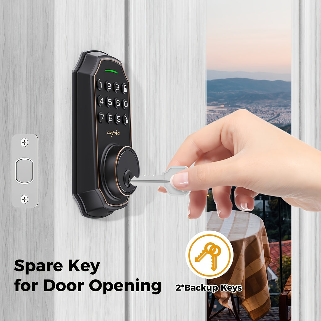 Digital Keypad Door Lock for Compatible Home and Apartment Doors, Keyless Entry with Black and Silvery Options, Single and Two-Piece Lock Selections