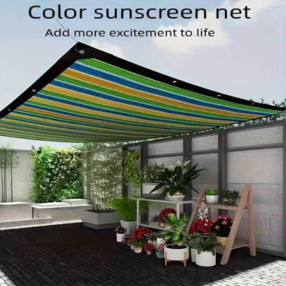 Outdoor Shade Canopy with Reinforced Corners and PVC Edge Binding, Mixed-Color Garden and Balcony Cover in 2 x 2m or 2 x 3m Options for Terrace Shade