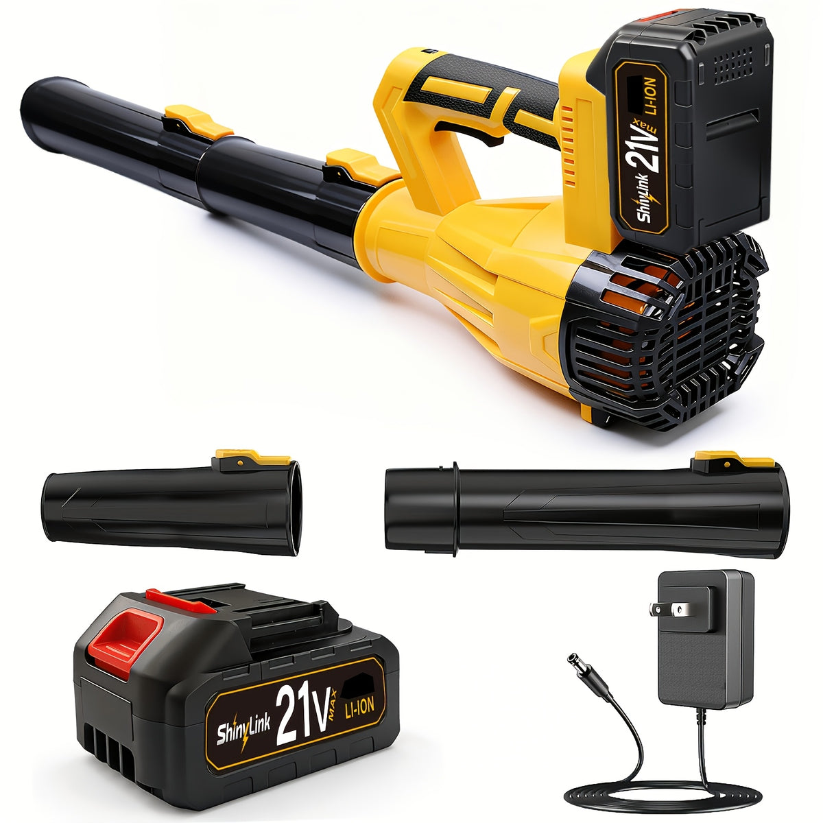 6-Speed Cordless Leaf Blower with Extension Tube and Non-Slip Grip, Listed One- or Two-Battery Y and R Configuration Options for Home Yard and Garden Leaf Cleanup