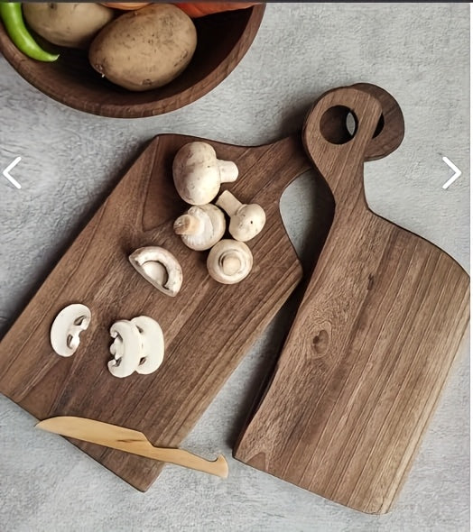 Cutting Board Duo Set with Walnut, Acacia or Bamboo Options, Reversible Chopping and Serving Board Reference for Meat, Bread and Cheese Preparation