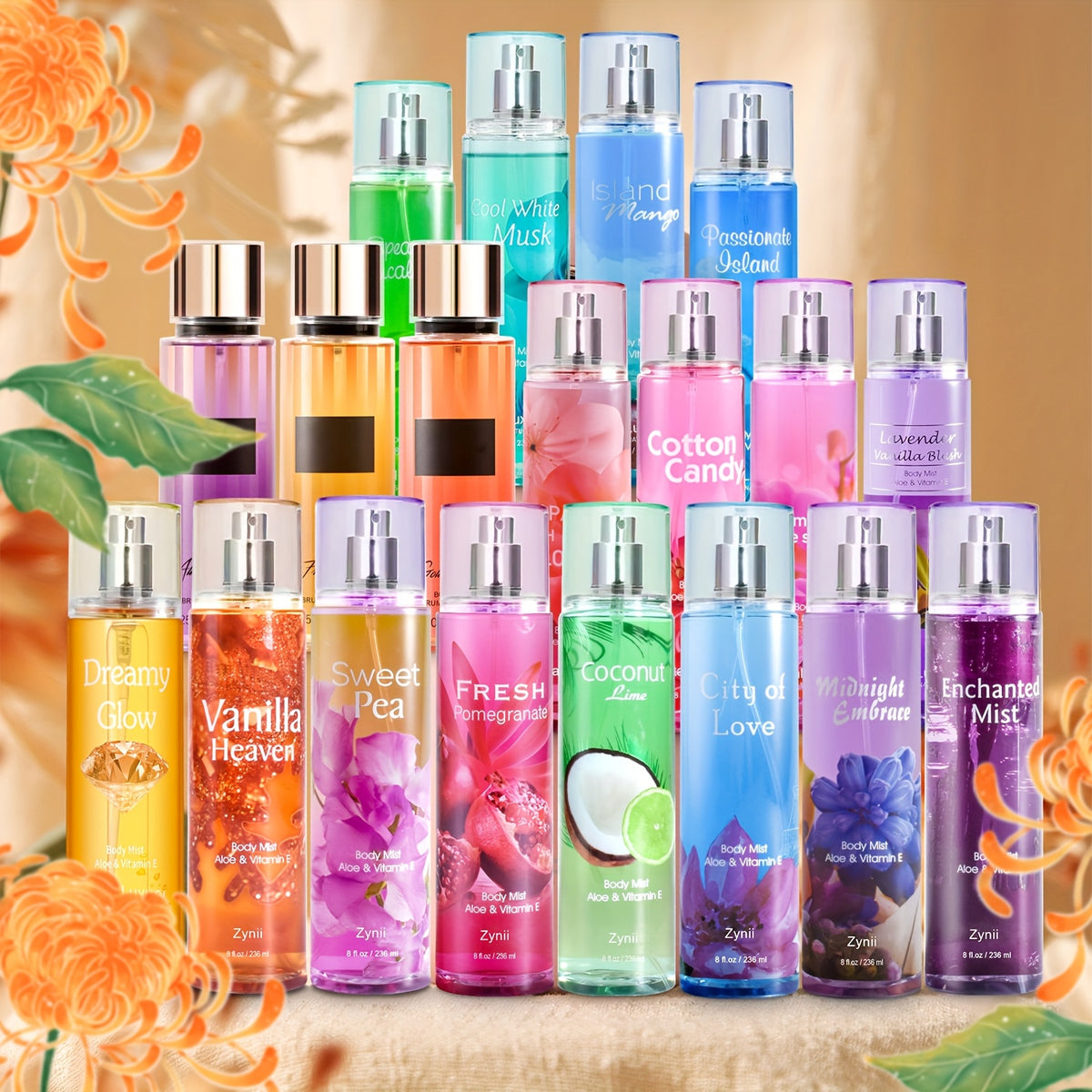 Women's Fragrance Mist for Hair and Body with Cool White Musk, Midnight Embrace and Cotton Candy Labels, Size and Upgraded Options for Daily Wear and Gifts