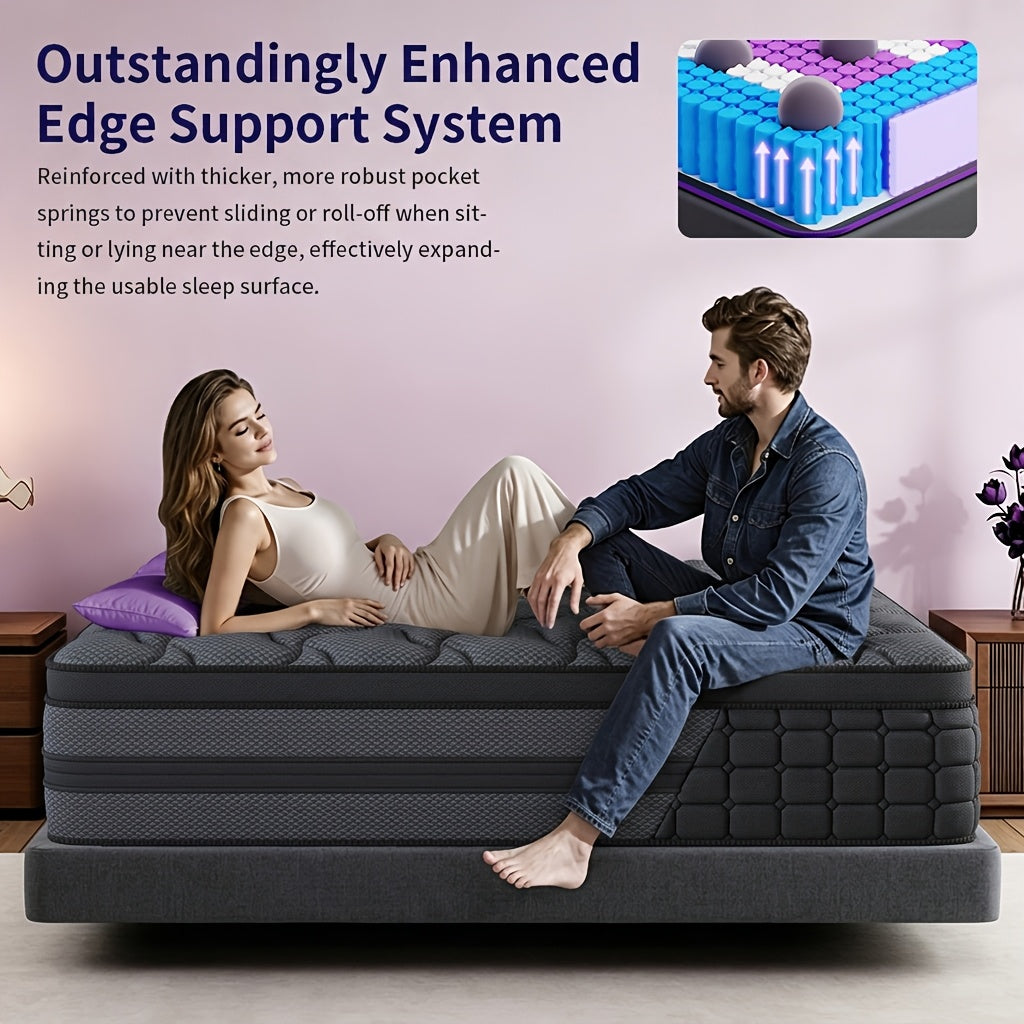 European Top Gel Memory Foam Mattress with Listed Medium Firm Feel, 8, 10, 12 and 14-Inch Model Options in Twin, Full, Queen and King Sizes