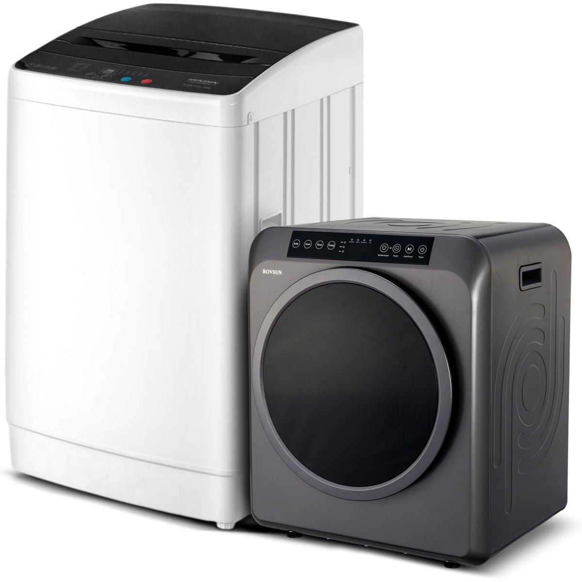 Washer and Dryer Combo, Compact Wash & Dry Laundry Set, Stainless Steel Tub, Smart Control, Low Noise, Wall-Mountable, for Apartment, Dorm, RV & Small Space