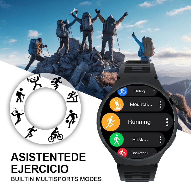 Round Screen Fitness Tracker Watch with Step Counter and Music Control, Listed Running, Cycling and Walking Modes in Black or Gray Everyday Watch Options