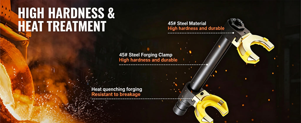 Strut Spring Compressor Kit by SucceBuy with Three Interchangeable Yoke Sizes and Heat-Treated #45 Steel for Compatible MacPherson Suspension Workshop Service